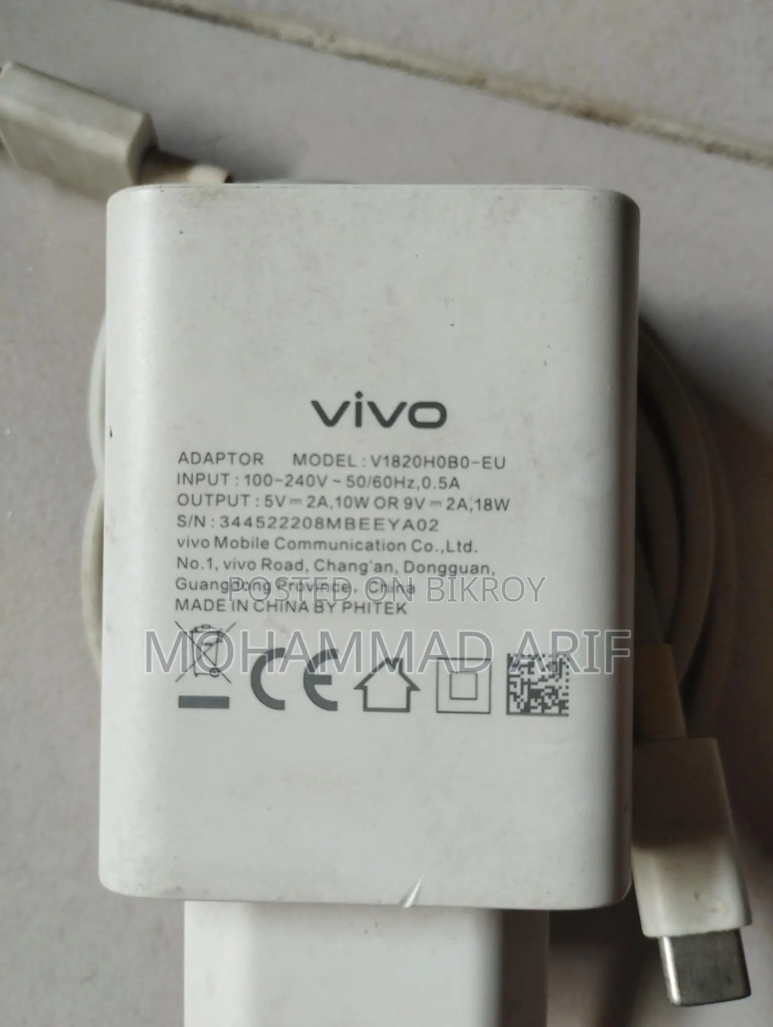 Vivi 18 Watt Fast Charger