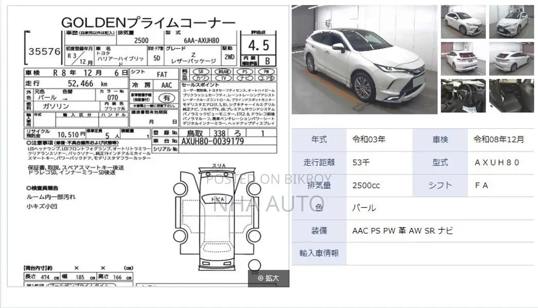 Toyota Harrier HYBRID Z LEATHER PKG 2021