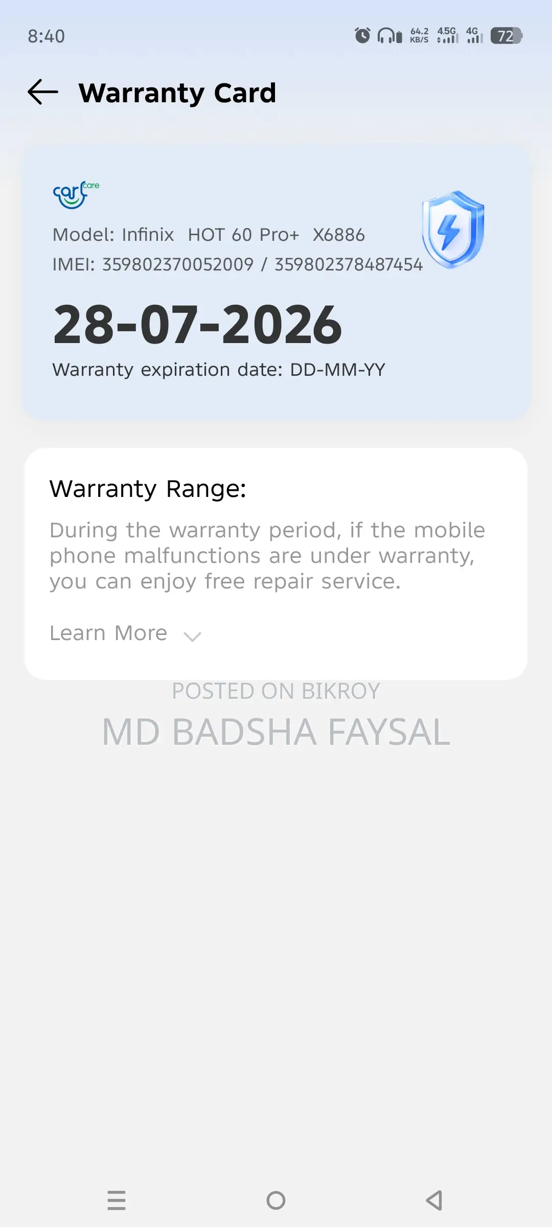 Infinix Hot 60 Pro Plus 8/128 (Used)
