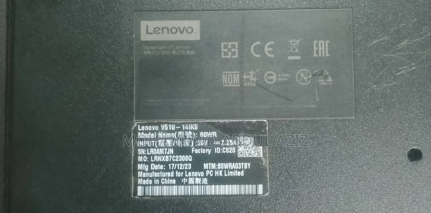 Intel Core I5-7200u (2.50ghz ~ 2.70ghz)