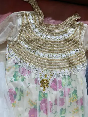 Floral gown with stone work