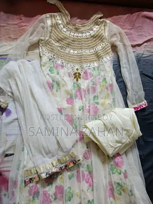 Floral gown with stone work