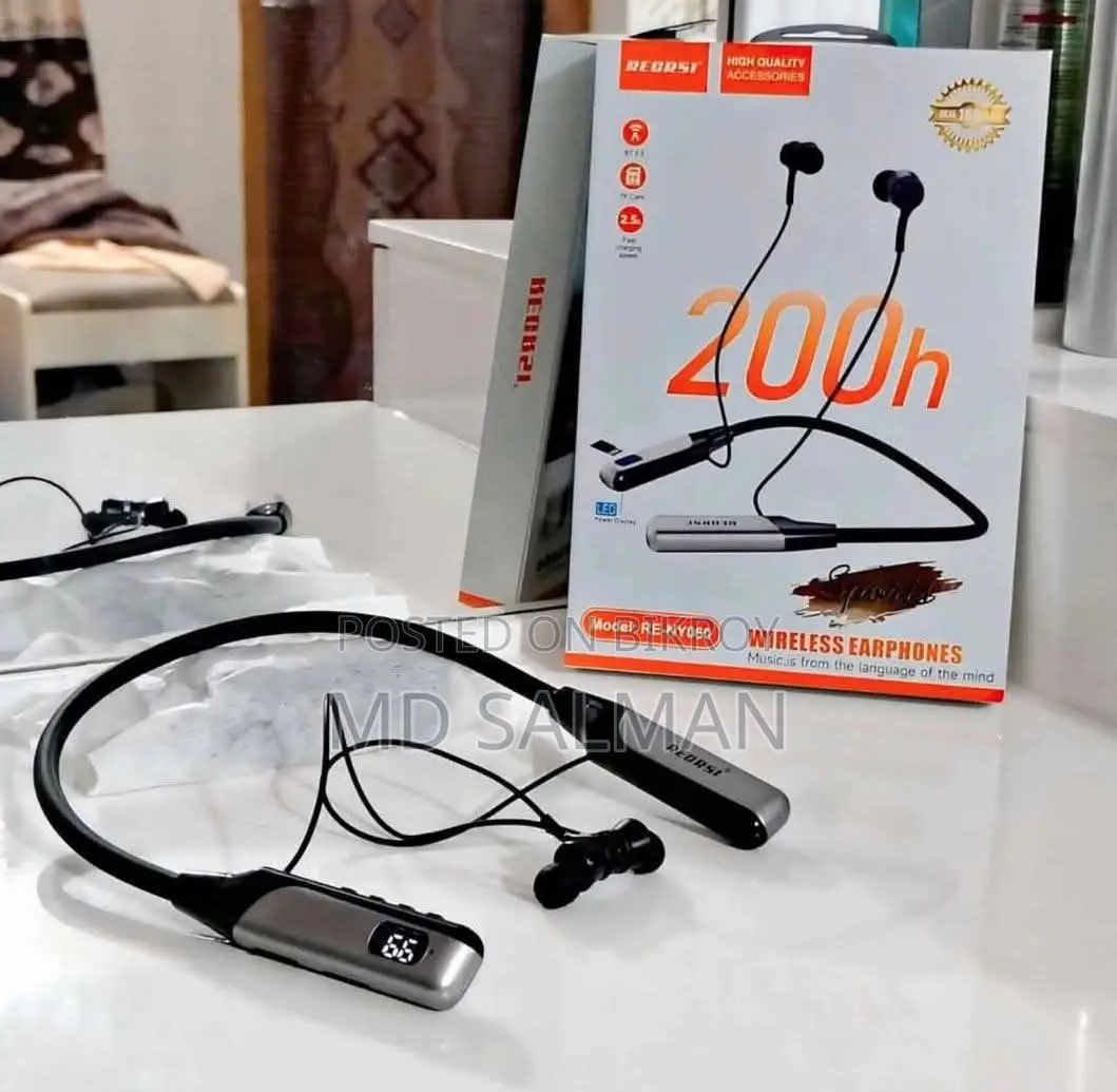 200 Hours Battery Wireless Neckband Earphones