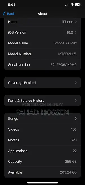 Apple iPhone XS Max Full Fresh (Used)