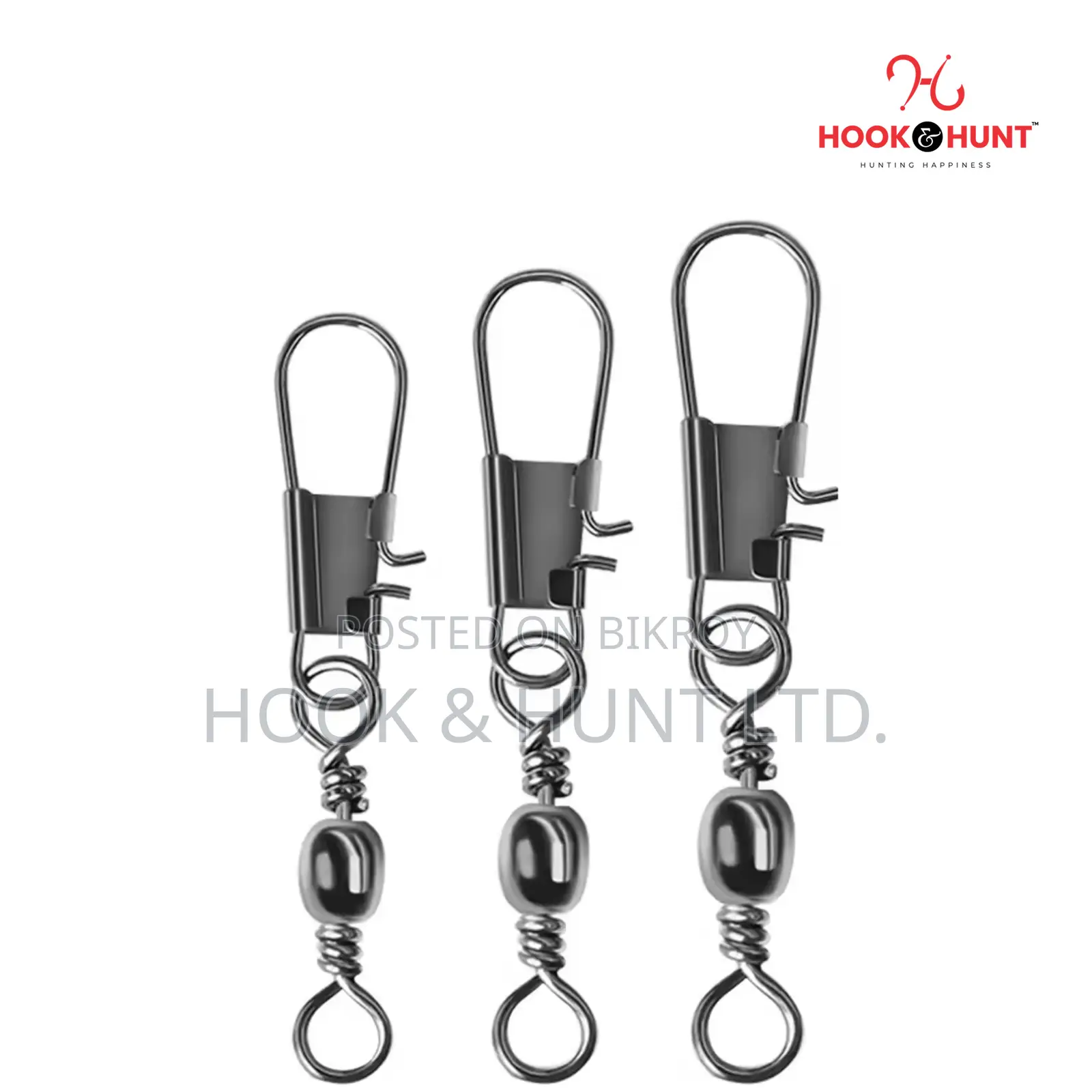 25 Pcs 01–05 Size Fishing Swivel Interlock Snap | Hook & Hunt
