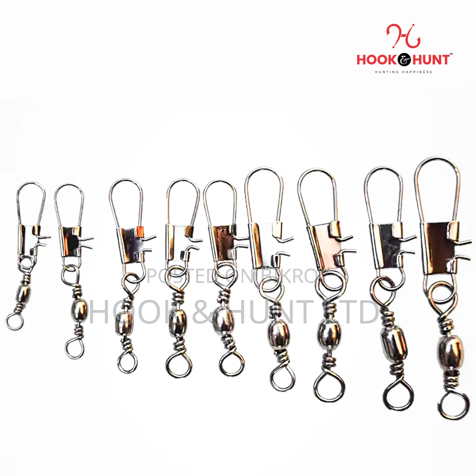 25 Pcs 01–05 Size Fishing Swivel Interlock Snap | Hook & Hunt