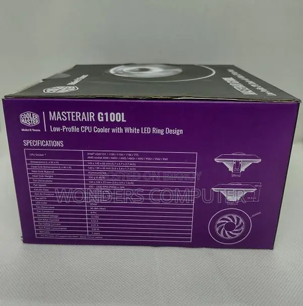 Brand New COOLER MASTER MASTERAIR G100L cpu cooling fan