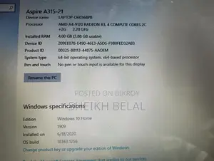 Laptop Aspire 3 (Acer)