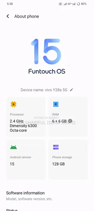 Vivo Y28 s 6/128 5G (Used)