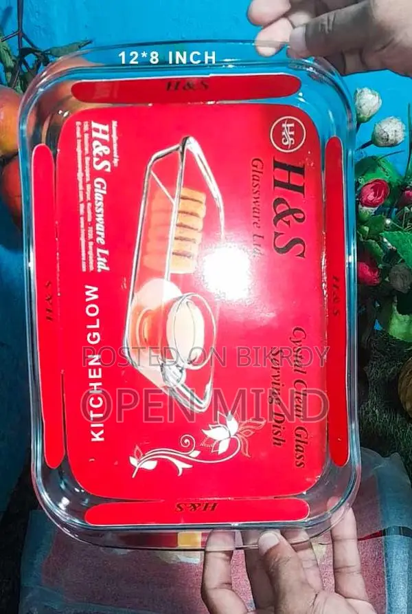 H&S 3 Pcs Tempered Glass Oven Proof Rectangular Serving Dish Set