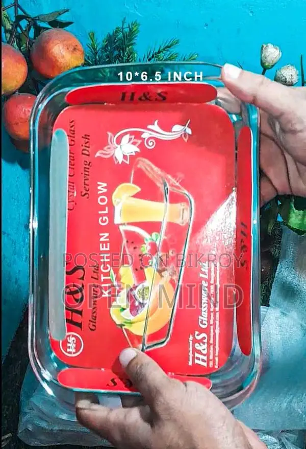 H&S 3 Pcs Tempered Glass Oven Proof Rectangular Serving Dish Set
