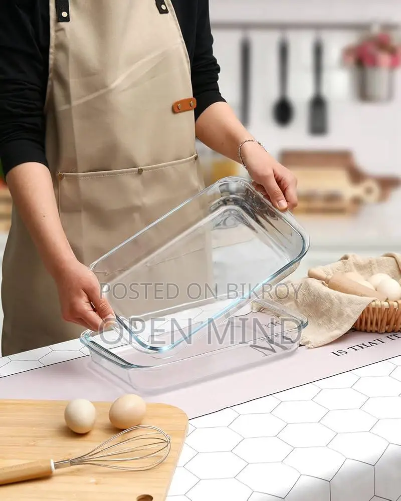 H&S 3 Pcs Tempered Glass Oven Proof Rectangular Serving Dish Set