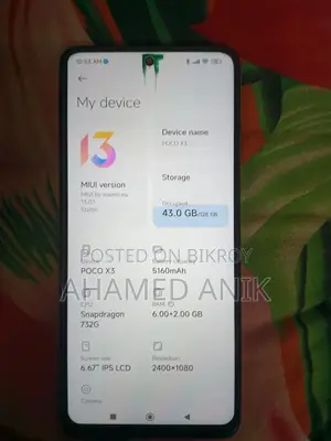 Xiaomi Poco X3 6GB 128GB (Used)