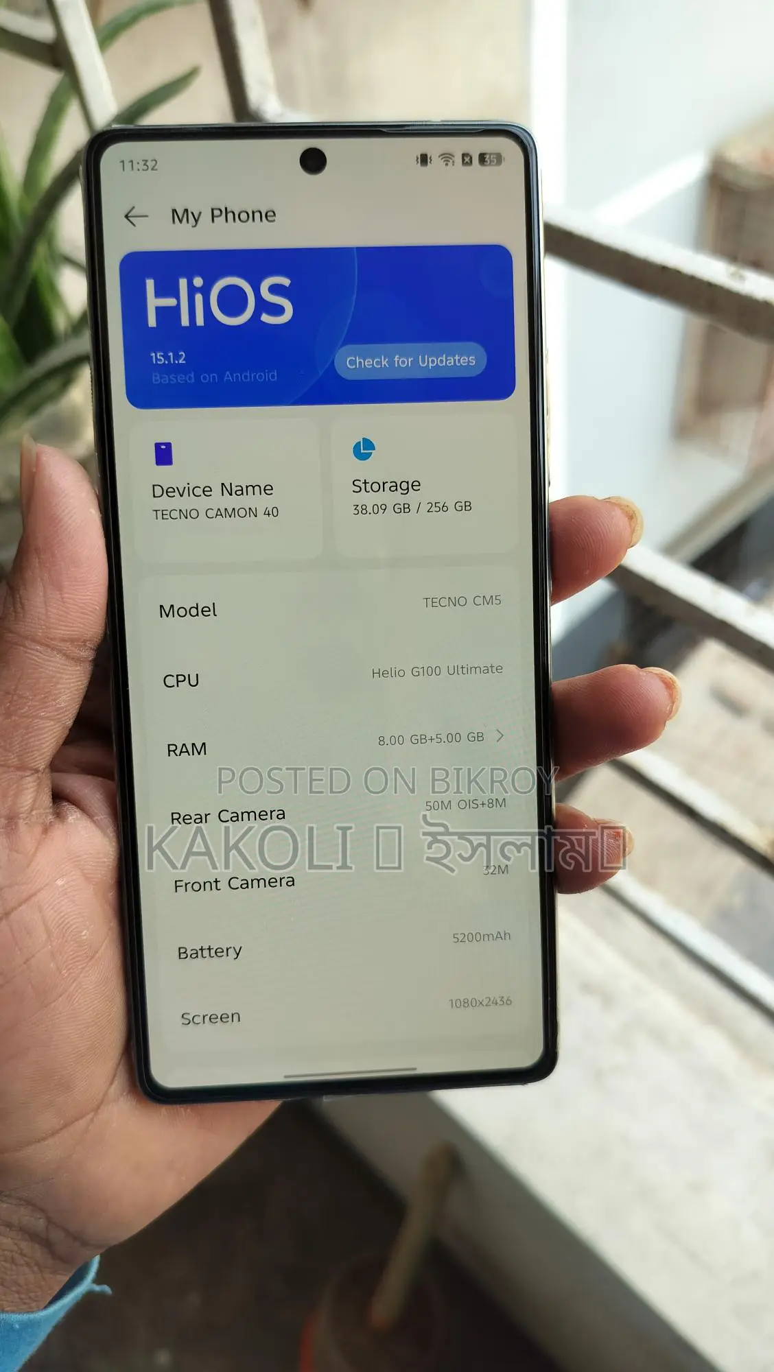 Tecno camon 40 8+8/256 gb (Used)