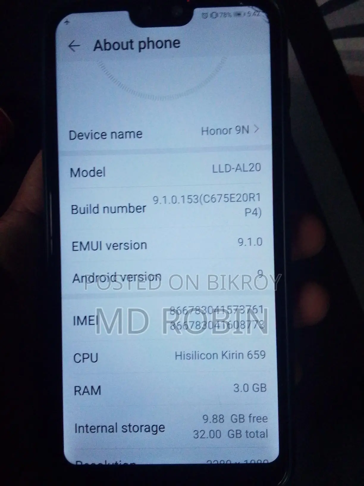 Honor 9N 3/32 (Used)