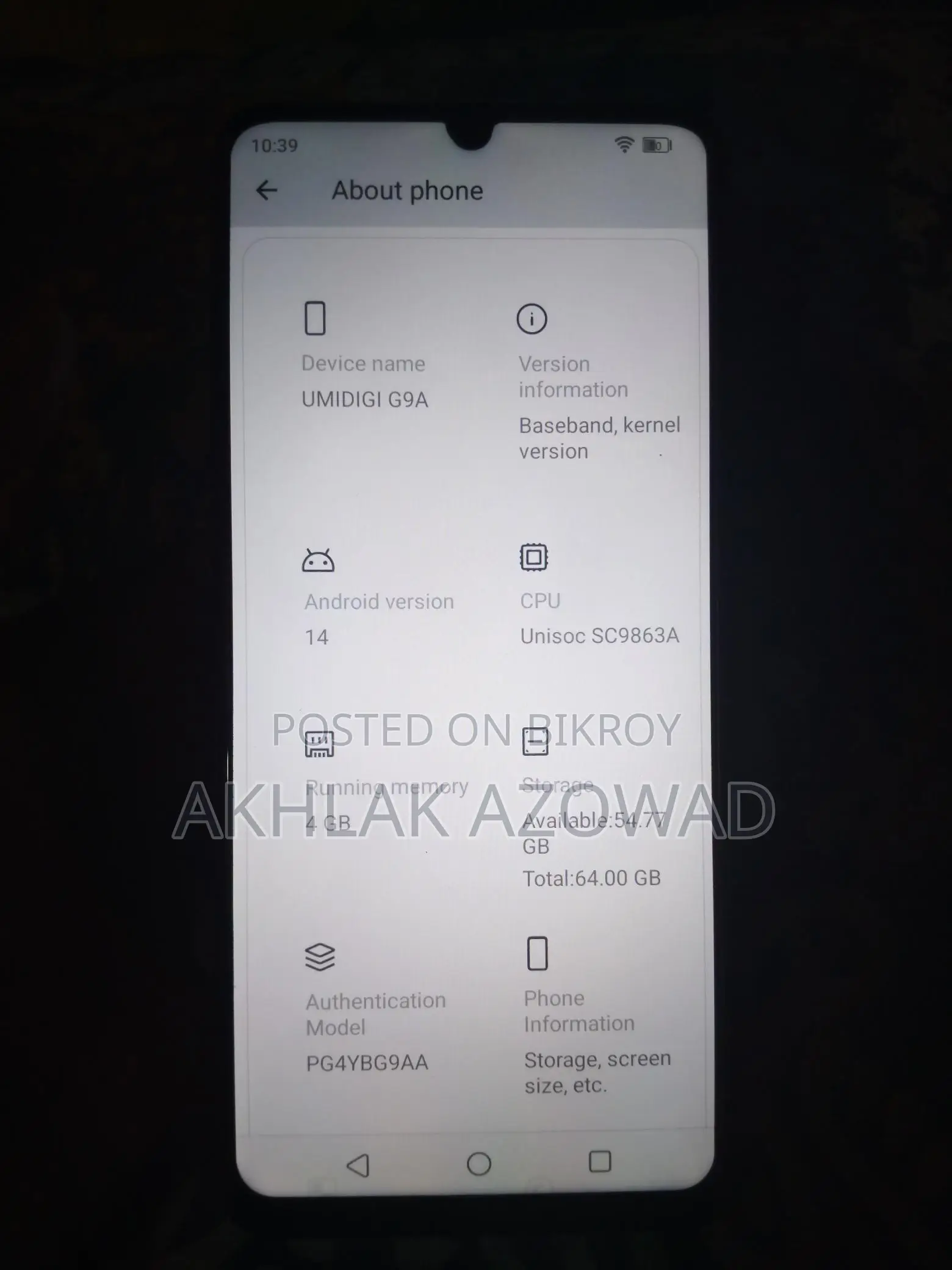 Umidigi . (Used)