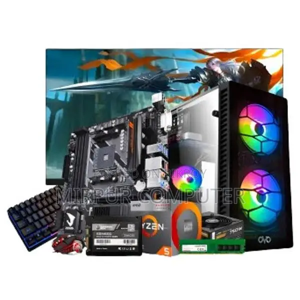Ryzen 5 5600g Pc+19 Led Hp Complete Fresh Ssd 128gb.ram 8gb Ddr4