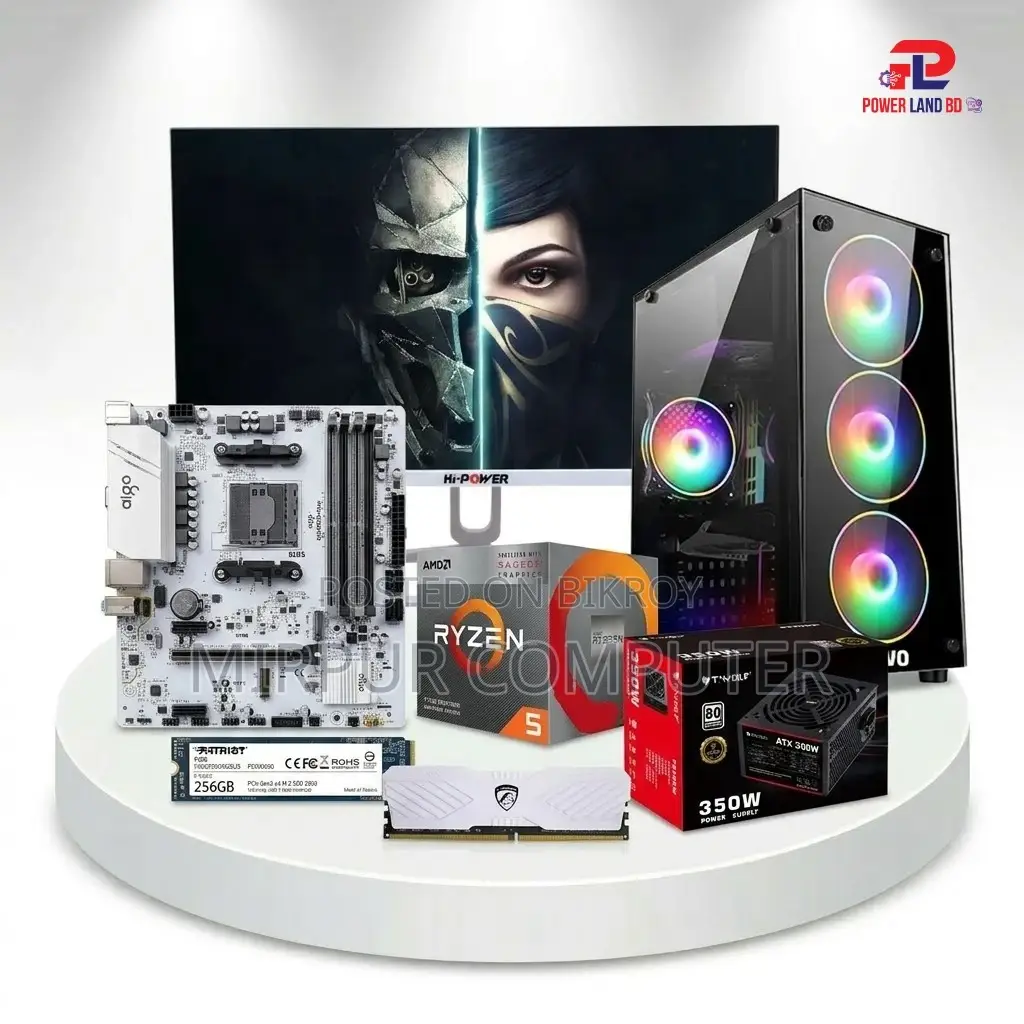 Ryzen 5 5600g Pc+19 Led Hp Complete Fresh Ssd 128gb.ram 8gb Ddr4