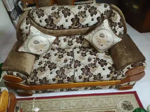 Teak Wood 5-Seater (2+2+1) Hatil Sofa