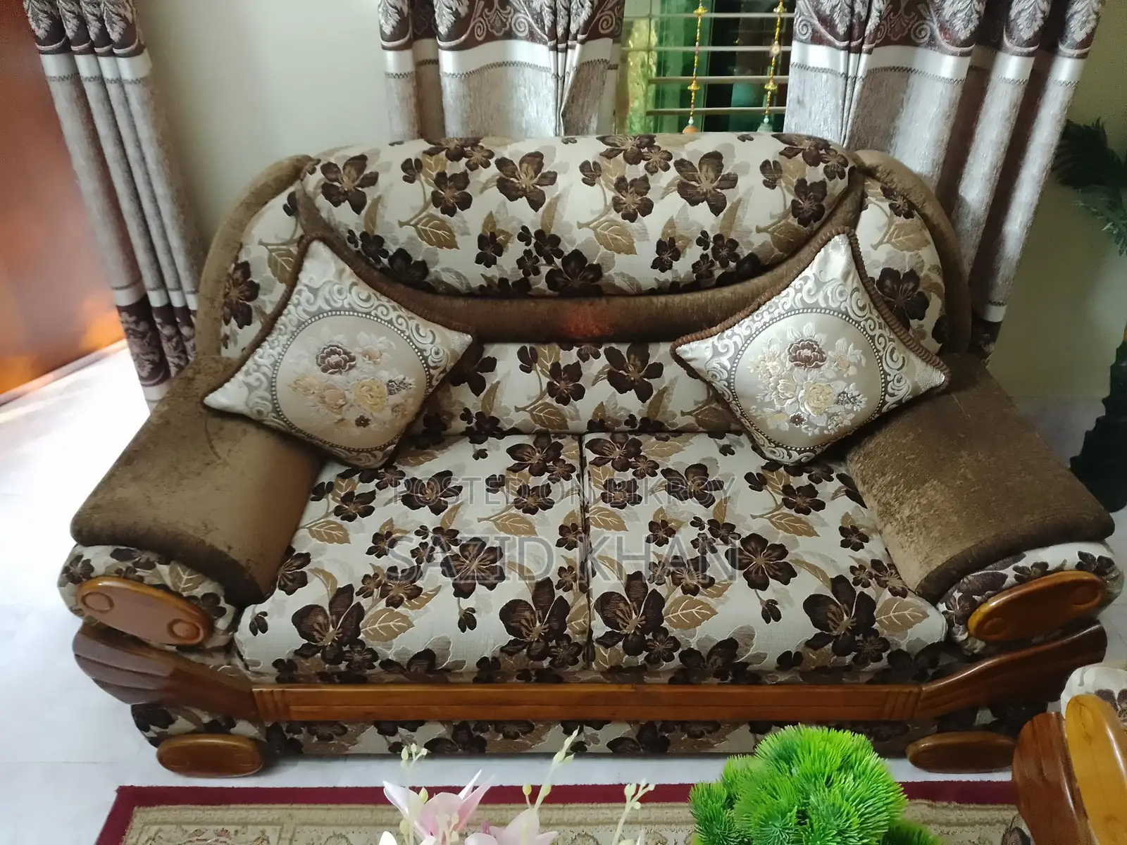 Teak Wood 5-Seater (2+2+1) Hatil Sofa