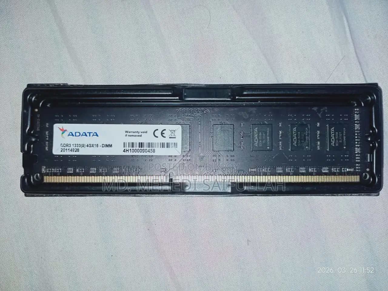 Adata DDR3 8GB RAM for Sale
