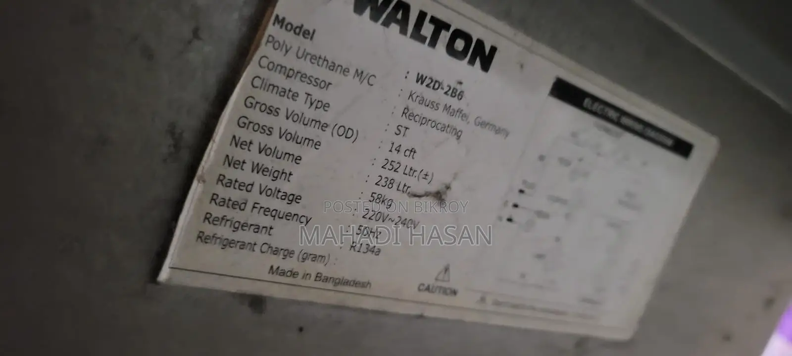 Walton refrigerator like new for sale at a low price