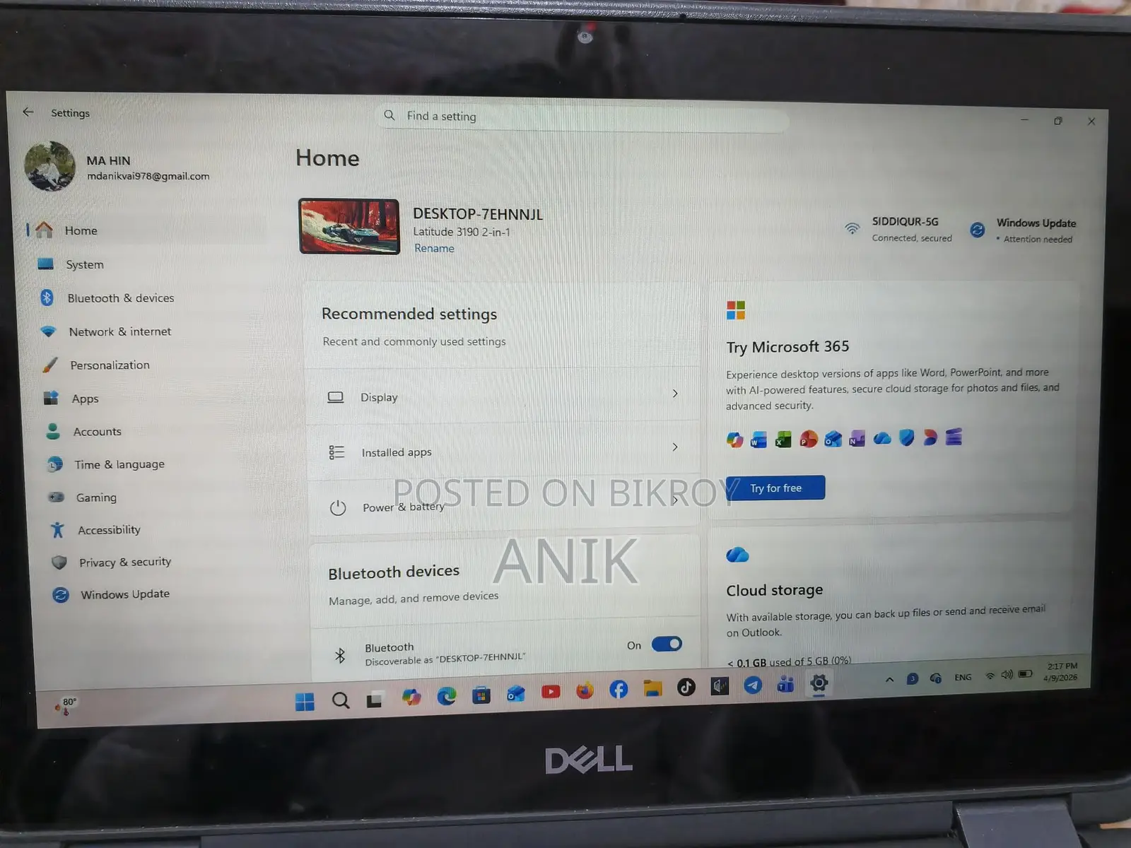 Dell Latitude 3190 2-in-1 11.6" HD Chromebook
