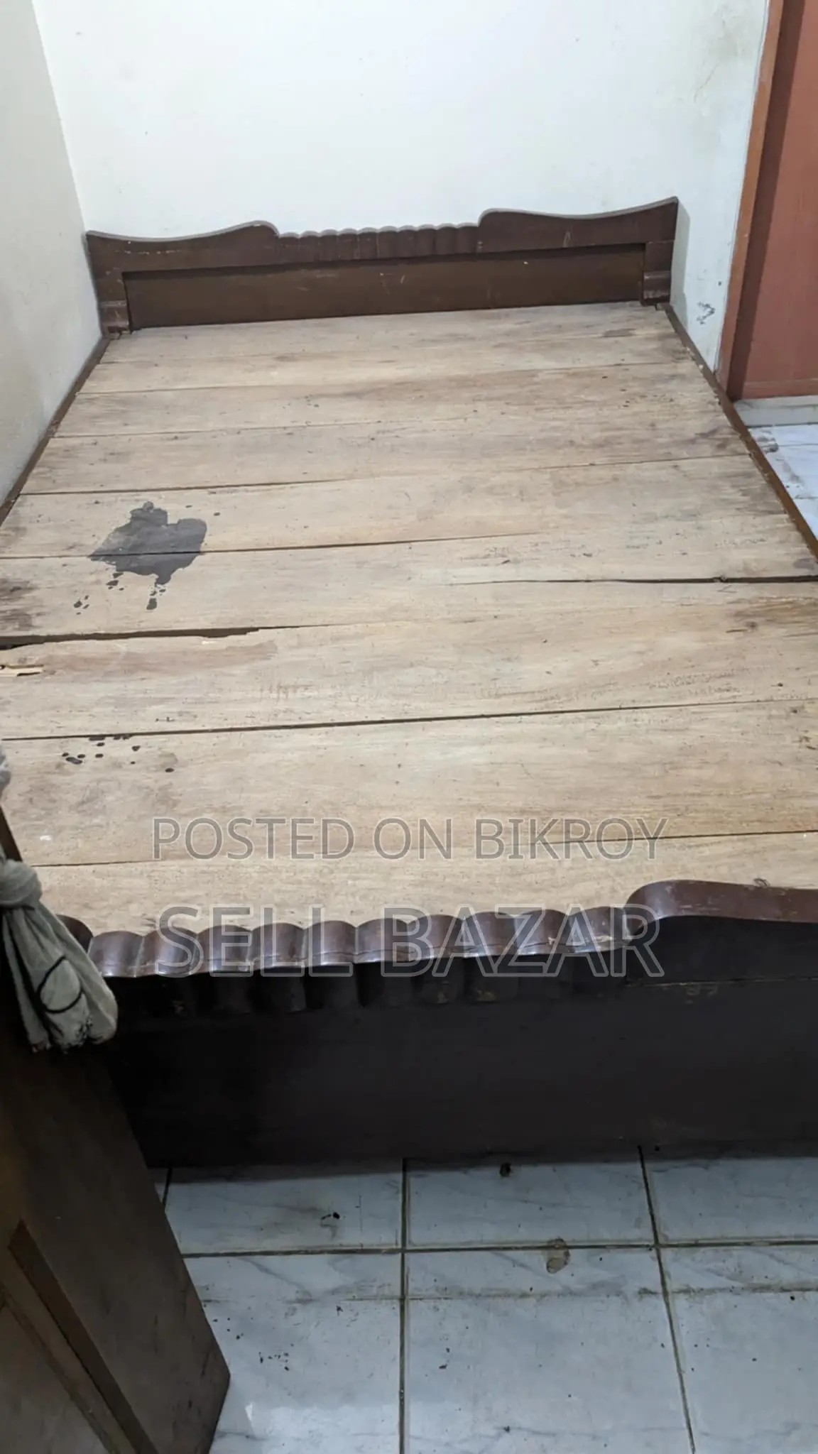 Shagun wood bed with mattress and quilt for sale