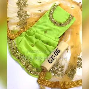 New Unstitched Organza Georgette Shalwar Kamiz Four Piece Party Dress