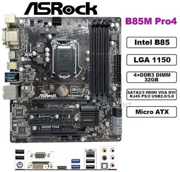 New Asrock b85m ১ বছ‌রের ওয়া‌রে‌ন্টি