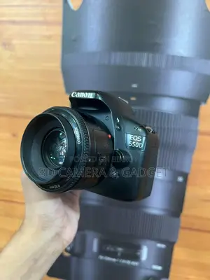 Canon 550D yn 50m 1.8 prime lens