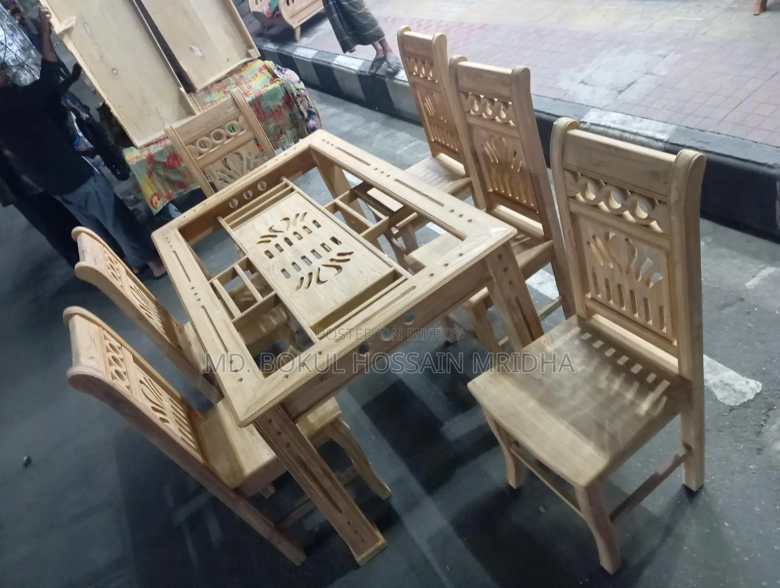 Teak Wood Dining Set with 6 Chairs
