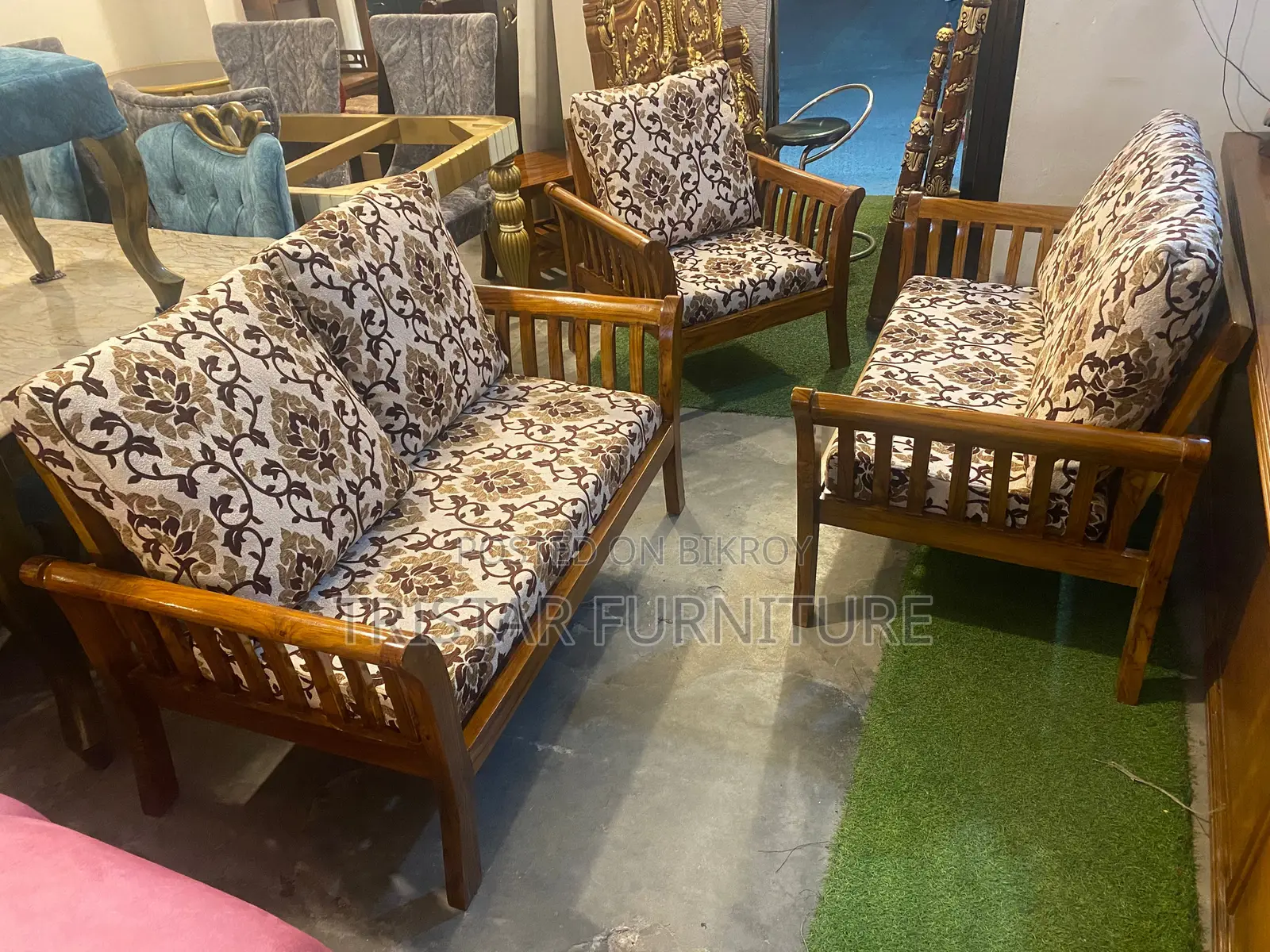 Modern Teak Wood Sofa Set