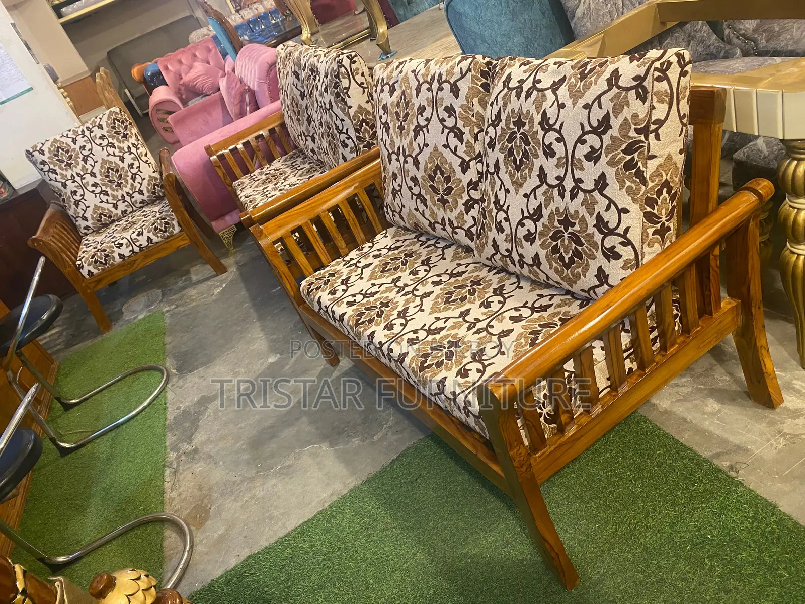 Modern Teak Wood Sofa Set