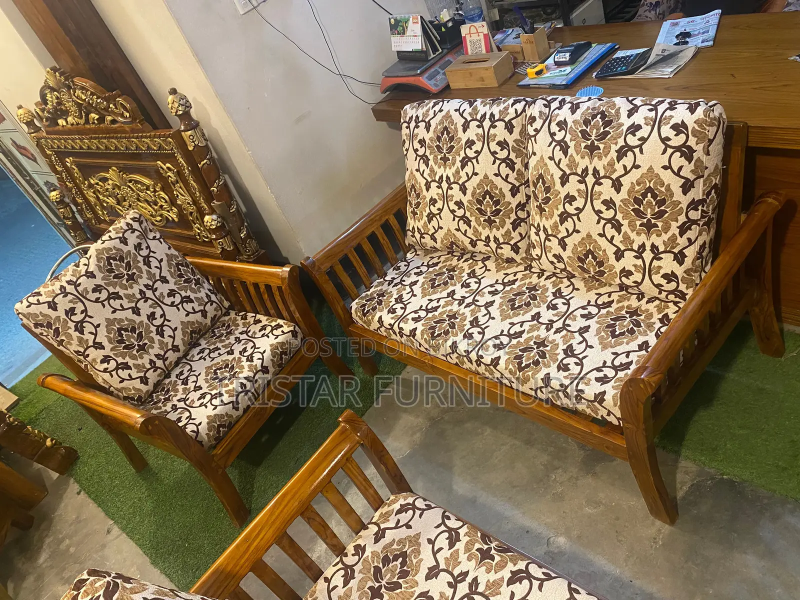 Modern Teak Wood Sofa Set