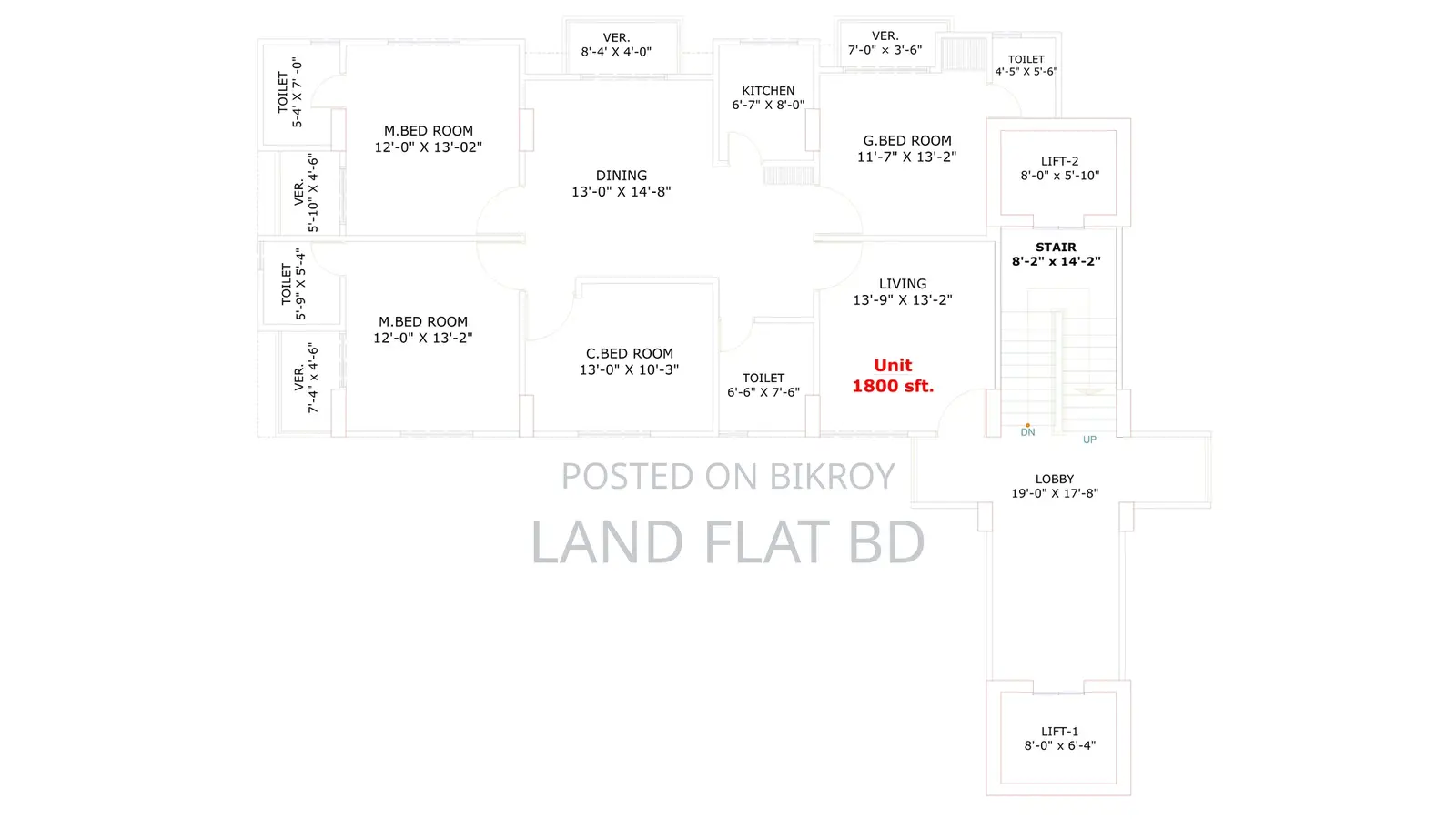 1800 SFT Flat for Sale at River View Project, Ghatarchar Laboni Point