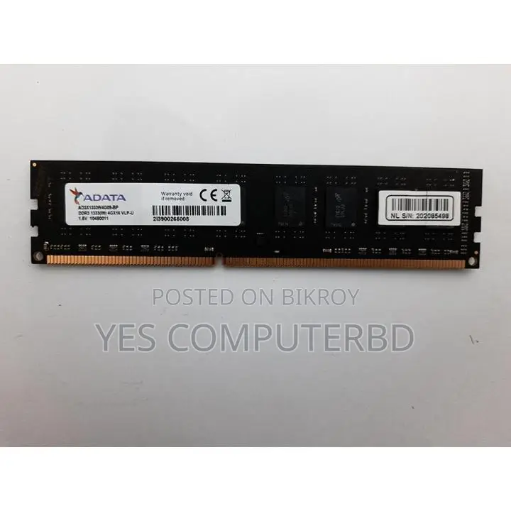 ADATA DDR3 4GB RAM 1333MHZ WITHIN WARRANTY