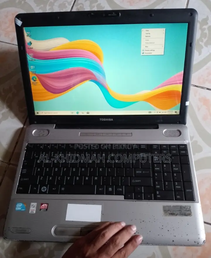 Toshiba Laptop, 4GB RAM, 500GB Hard Disk, 15" inch Big Display.
