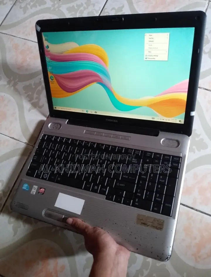 Toshiba Laptop, 4GB RAM, 500GB Hard Disk, 15" inch Big Display.
