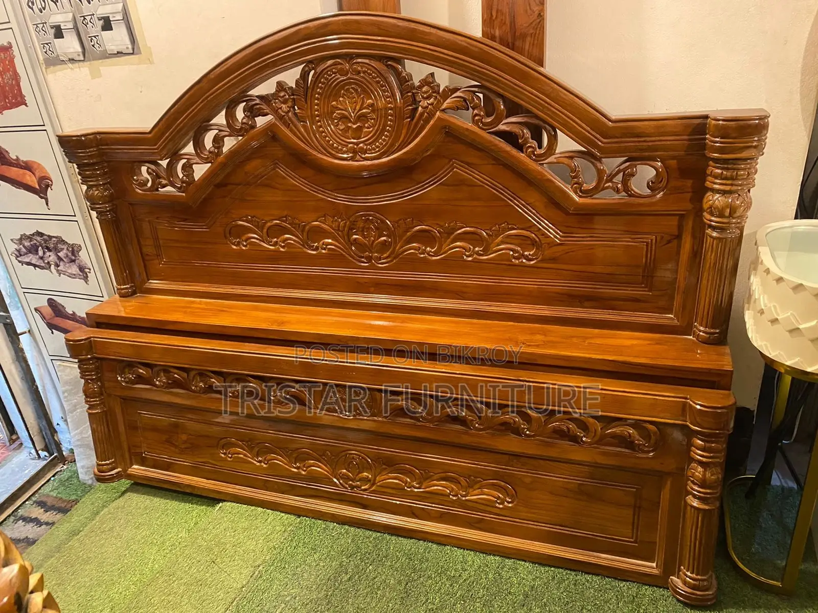 কাঠের তৌরি মজবুত বেড king bed