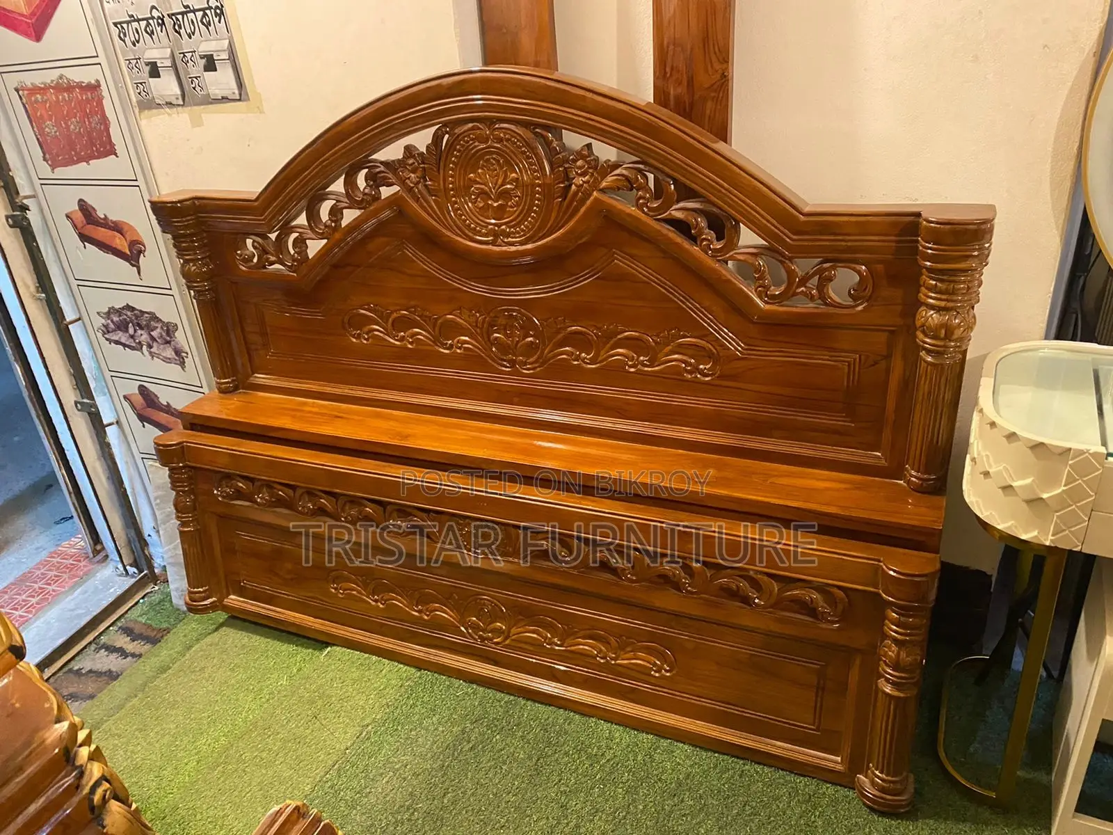 কাঠের তৌরি মজবুত বেড king bed