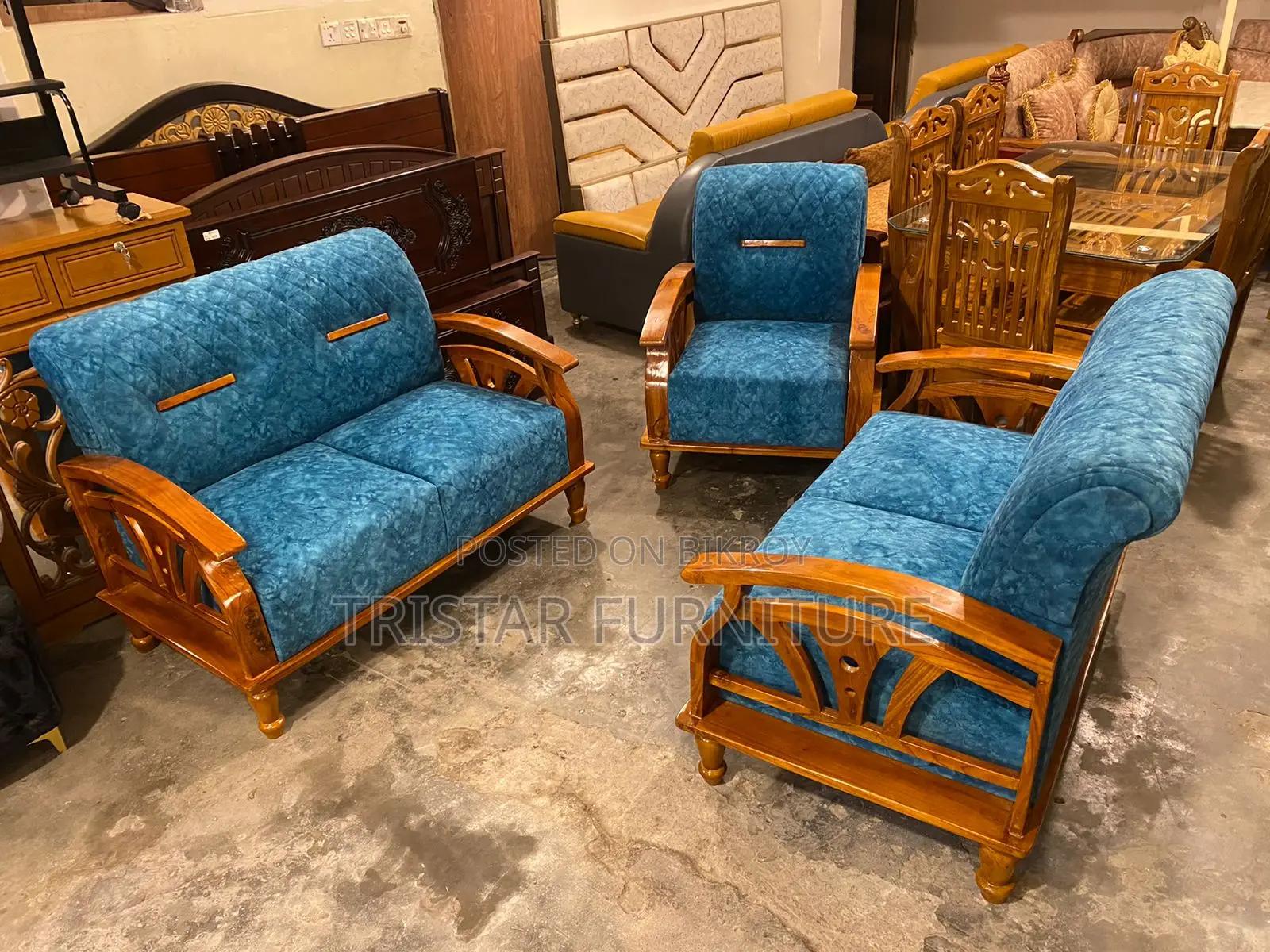 Aesthetic Wooden Sofa Set