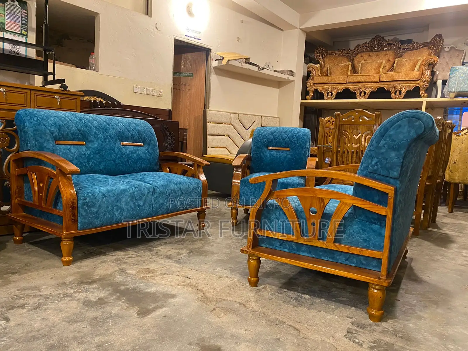 Aesthetic Wooden Sofa Set