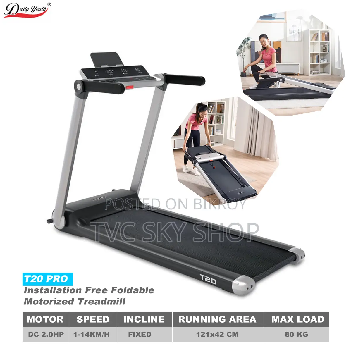 Foldable Motorized Installation Free Treadmill T20 Pro (2025)