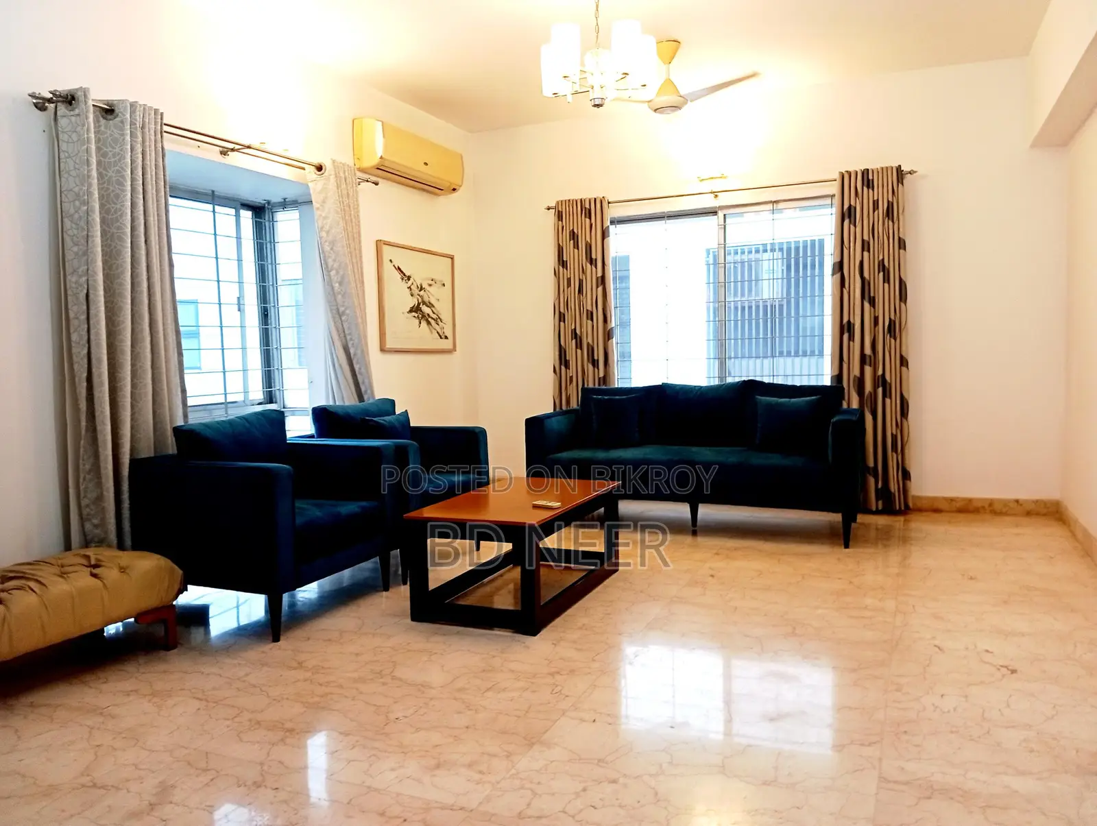 Lake View Semi Furnished 4 Bed 9th Floor Apt. For Rent in Gulshan-2