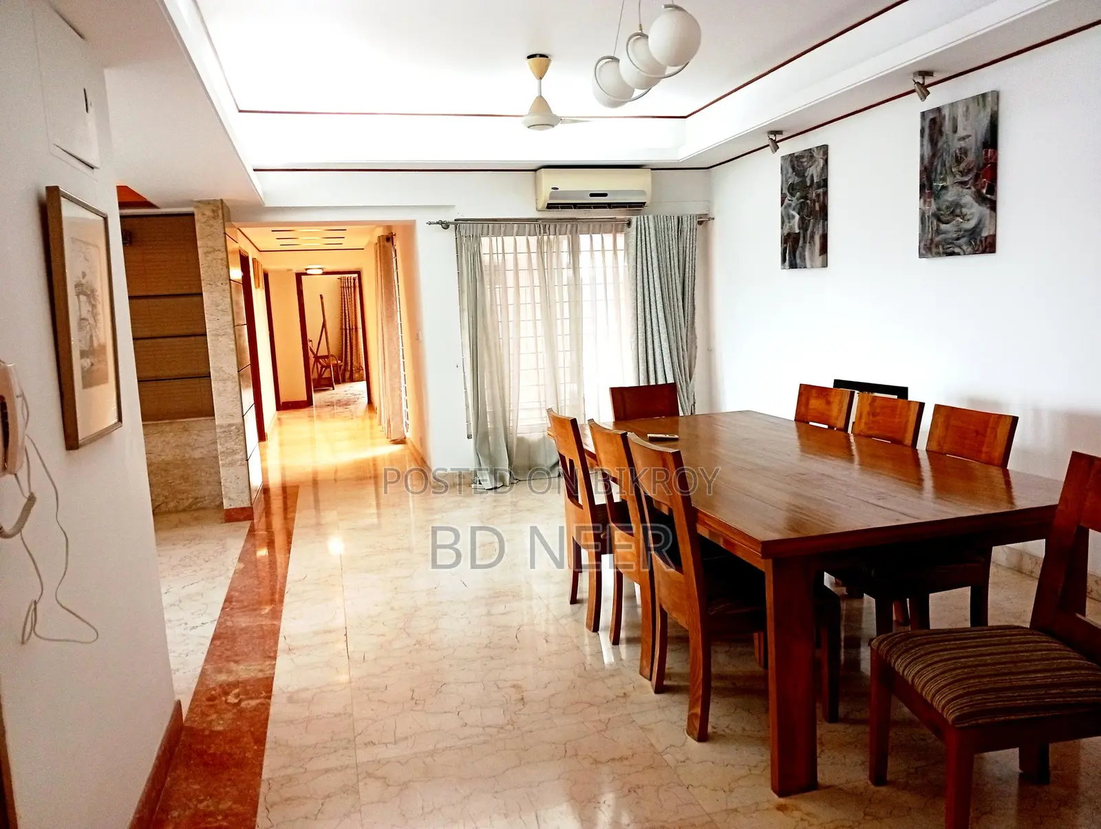 Lake View Semi Furnished 4 Bed 9th Floor Apt. For Rent in Gulshan-2