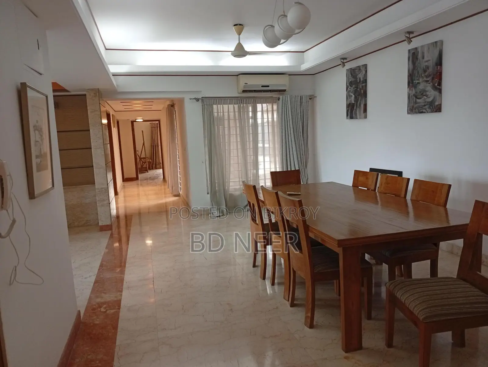 Lake View Semi Furnished 4 Bed 9th Floor Apt. For Rent in Gulshan-2