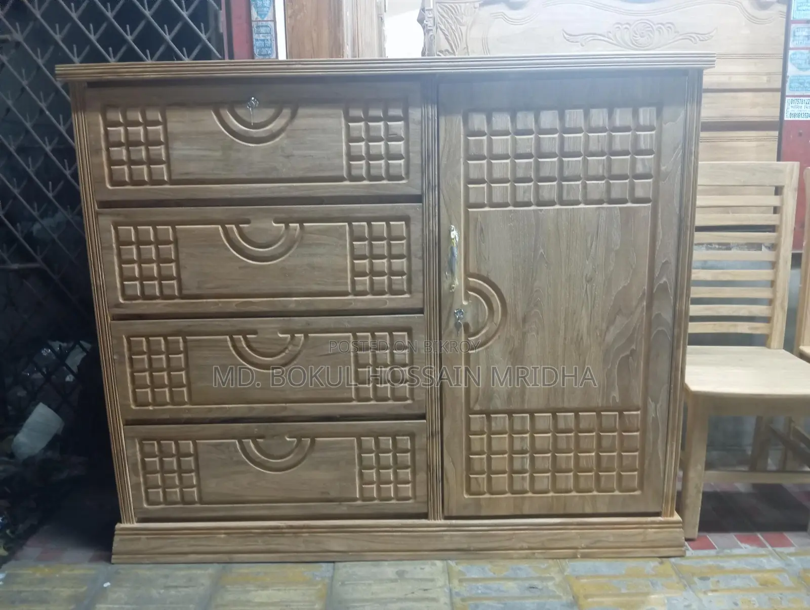 Chittagong Segun Wood Wardrobe 4*5 Ft
