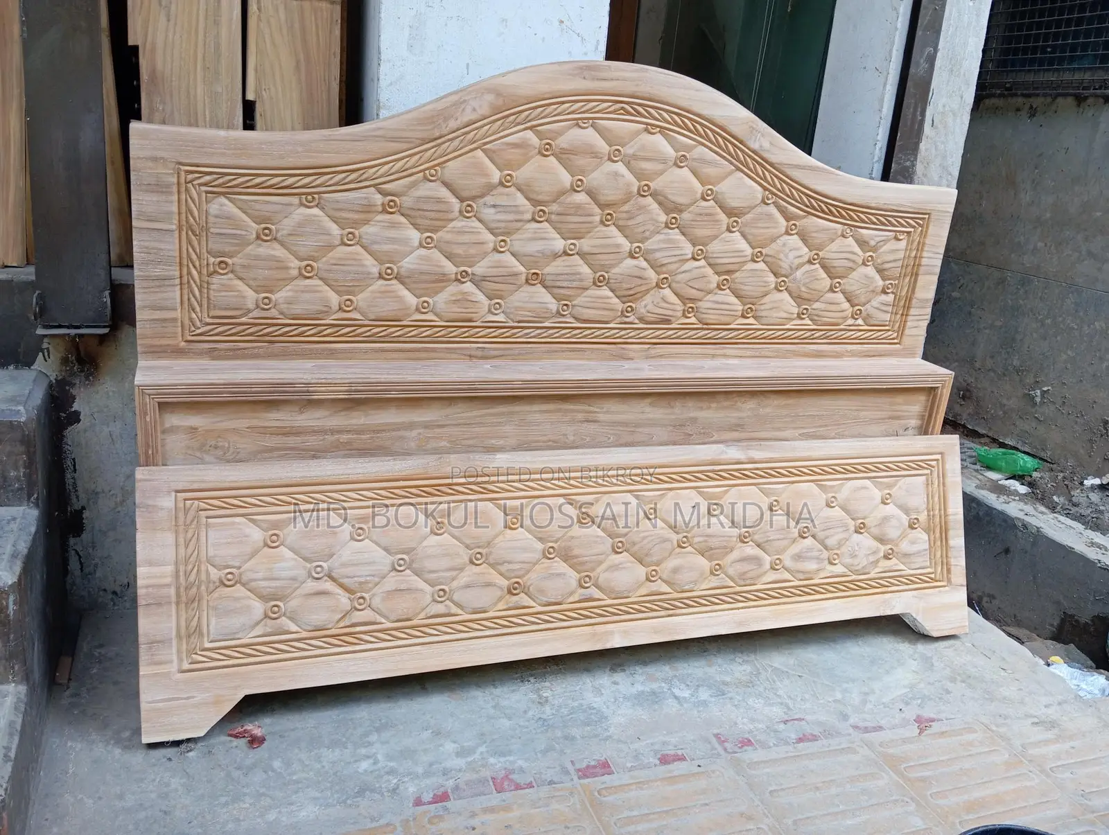 Bed 6*7 Chittagong Segun Wood 2.5 inch solid