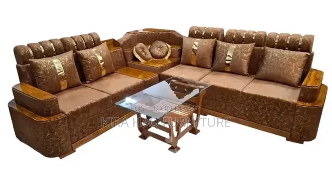 Teak Wood Corner Sofa on 36-Month EMI